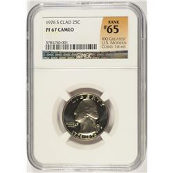 1976-S WASHINGTON QUARTER NGC PF-67 CAMEO (RANK #65 100 GREATEST US MODERN COINS