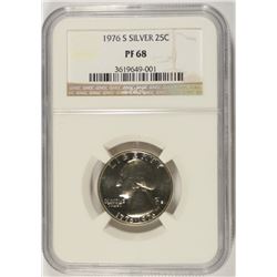 1976-S SILVER WASHINGTON QUARTER NGC PF-68