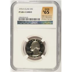 1976-S WASHINGTON QUARTER NGC PF-68 (STAR) CAMEO (RANK #65 100 GREATEST US MODER