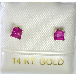 14K GOLD RUBY (0.37CT) EARRINGS