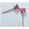 Image 3 : 14K GOLD RUBY (0.37CT) EARRINGS