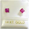 Image 5 : 14K GOLD RUBY (0.37CT) EARRINGS