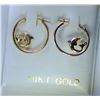 Image 1 : 10K GOLD CUBIC ZIRCONIA DOLPHIN EARRINGS