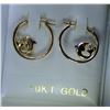 Image 2 : 10K GOLD CUBIC ZIRCONIA DOLPHIN EARRINGS