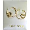 Image 4 : 10K GOLD CUBIC ZIRCONIA DOLPHIN EARRINGS