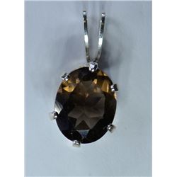 STERLING SILVER SMOKEY QUARTZ PENDANT