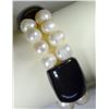 Image 1 : FRESHWATER PEARL & ONYX BRACELET
