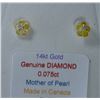 Image 2 : 14K GOLD DIAMOND (0.075) EARRINGS W/
