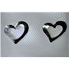 Image 1 : 14K WHITE GOLD HEART-SHAPED EARRINGS