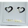 Image 2 : 14K WHITE GOLD HEART-SHAPED EARRINGS