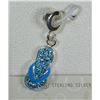 Image 2 : STERLING SILVER CUBIC CRYSTAL SANDAL PENDANT