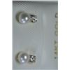 Image 1 : 14K GOLD FRESHWATER PEARL &CUBIC ZIRCONIA EARRINGS