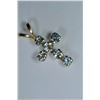 Image 1 : 10K GOLD BLUE TOPAZ CROSS PENDANT