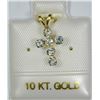 Image 3 : 10K GOLD BLUE TOPAZ CROSS PENDANT