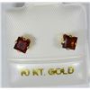 Image 1 : 10K GOLD GARNET EARRINGS