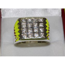 STERLING SILVER CUBIC ZIRCONIA MEN'S RING