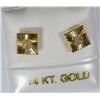 Image 1 : 14K GOLD CUBIC ZIRCONIA EARRINGS W/ SCREW BACKS