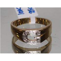 10K GOLD DIAMOND ALPHABET MEN'S RING