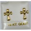 Image 1 : 14K GOLD CROSS EARRINGS W/ SCREW BACKS