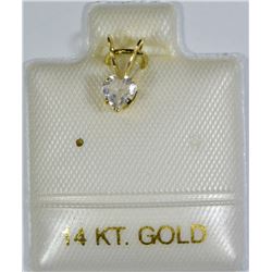 14K GOLD MOONSTONE HEART-SHAPED PENDANT