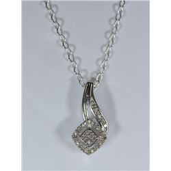 STERLING SILVER DIAMOND (0.2CT) PENDANT NECKLACE