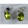 Image 1 : STERLING SILVER PERIDOT & DIAMOND EARRINGS