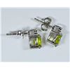 Image 2 : STERLING SILVER PERIDOT & DIAMOND EARRINGS