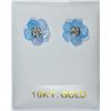 Image 1 : 10K GOLD AQUAMARINE EARRINGS W/ CHALCEDONY JACKET
