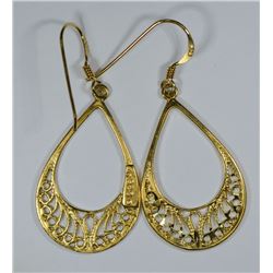 STERLING SILVER GOLD PLATED VERMEIL EARRINGS