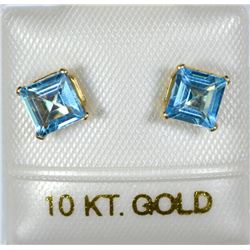 10K GOLD BLUE TOPAZ EARRINGS