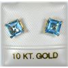 Image 1 : 10K GOLD BLUE TOPAZ EARRINGS