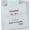 Image 2 : 10K GOLD RUBY (0.45CT) PENDANT