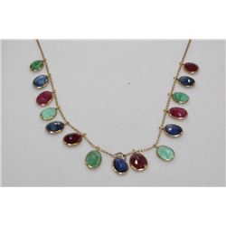 #17 14K YELLOW GOLD NATURAL BLUE SAPPHIRES,