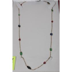 #9 10K GOLD RUBY, BLUE SAPPHIRE & EMERALD NECKLACE