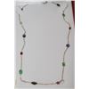 Image 2 : #9 10K GOLD RUBY, BLUE SAPPHIRE & EMERALD NECKLACE