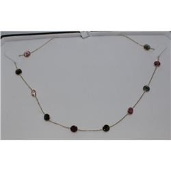 #42 10K YELLOW GOLD TOURMALINE STONE NECKLACE