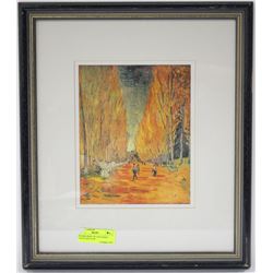 FRAMED PRINT OF VAN GOGH'S "ALLEE DES ALYS"