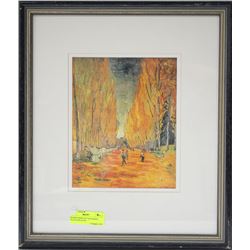 FRAMED PRINT OF VAN GOGH'S "ALLEE DES ALYS"