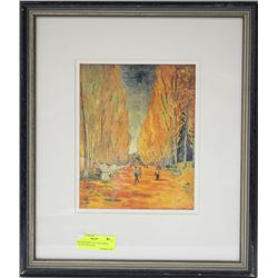 FRAMED PRINT OF VAN GOGH'S "ALLEE DES ALYS"