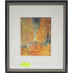 FRAMED PRINT OF VAN GOGH'S "ALLEE DES ALYS"