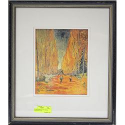 FRAMED PRINT OF VAN GOGH'S "ALLEE DES ALYS"