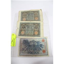 SET OF 9 GERMAN BANKNOTES - ASSORTED AMT & YEARS