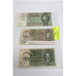 NAZI CONCENTRATION CAMP ORANIENBURG MARKS X3