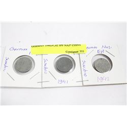 GERMAN 1940,41,42 5PF NAZI COINS