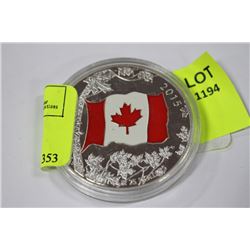 2015 FINE SILVER CANADIAN 25 DOLLAR COIN