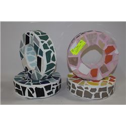4 CIRCLE MOSIAC GARDEN ORNAMENTS