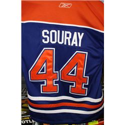 OILERS #44 SIZE LARGE LADIES SOURAY JERSEY