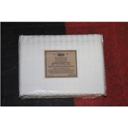 400TC WHITE QUEEN SIZED SHEET SET