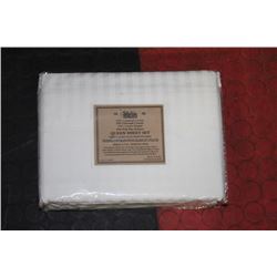 400TC WHITE QUEEN SIZED SHEET SET