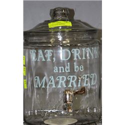 EAT DRINK & BE MARRIED 2 GALLON DRINK DISPENSER